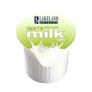 Lakeland Dairies Semi Skimmed UHT Milk Pots/Ancillaries For Tea & Coffee Machines